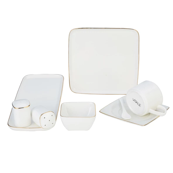 New Bone  Porselen Gold Yaldızlı 32 Parça Kahvaltı Takımı fk.121 - 2