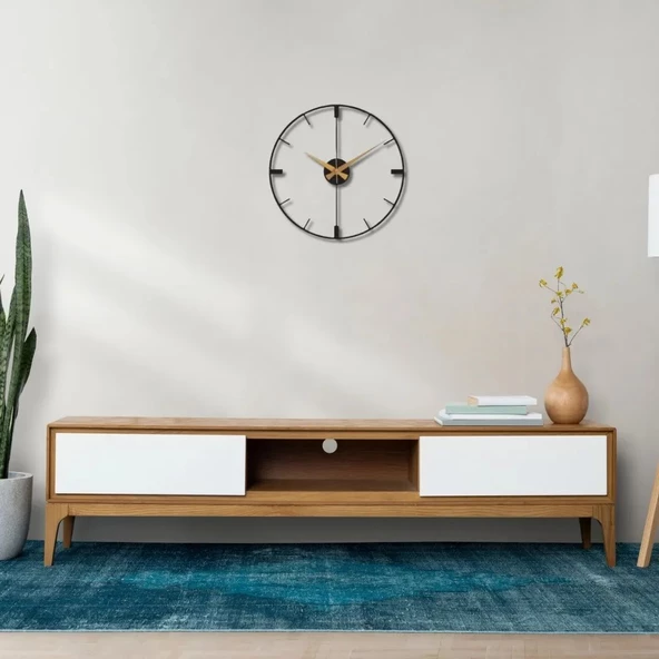 Metal Duvar Saati Sade Minimalist Görünümlü Dekoratif Saat - 3