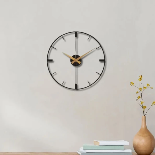 Metal Duvar Saati Sade Minimalist Görünümlü Dekoratif Saat - 4