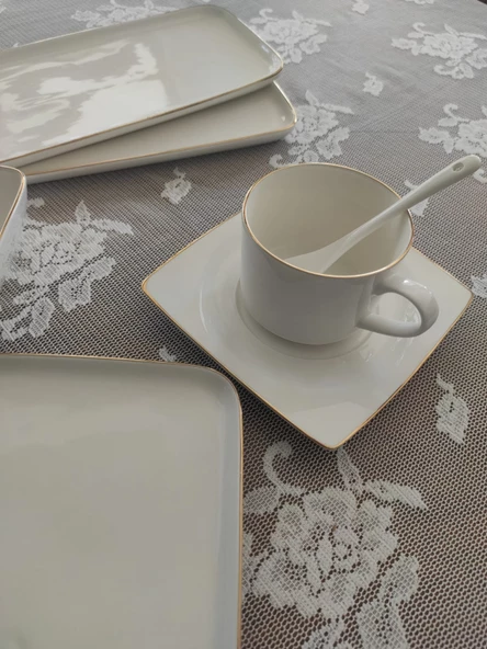 New Bone  Porselen Gold Yaldızlı 32 Parça Kahvaltı Takımı fk.121 - 3