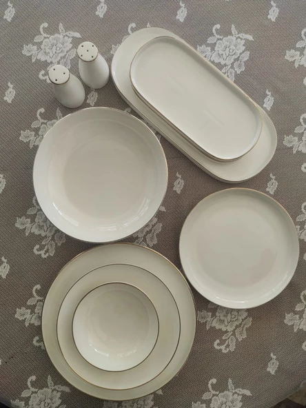 New Bone Porselen Gold Yaldızlı 30 Parça Yemek Takımı fk.118 - 6