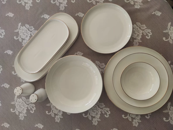 New Bone Porselen Gold Yaldızlı 30 Parça Yemek Takımı fk.118 - 5