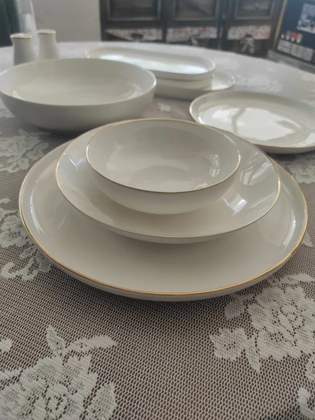 New Bone Porselen Gold Yaldızlı 30 Parça Yemek Takımı fk.118 - 3