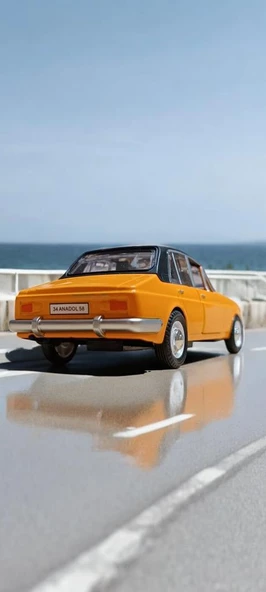 Metal Çek Bırak Anadol Araba Sarı Sesli ve Işıklı ( 1/36 Ölçek ) - 5