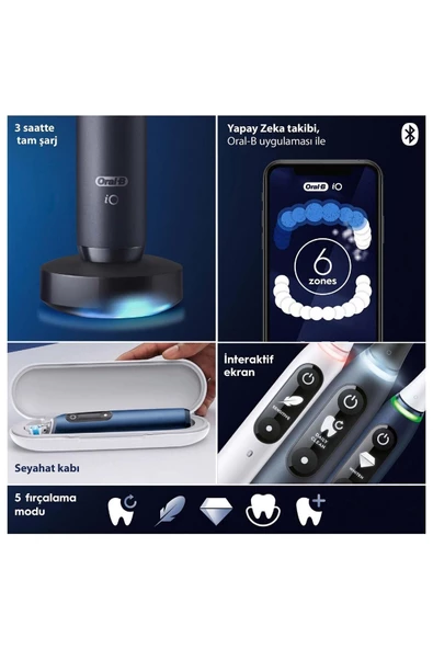 Oral-B İo 7 Serisi Şarjlı Diş Fırçası -Lacivert - 4