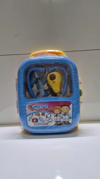 Oyuncak Doktor Seti Çocuk Oyun Meslek Medikal Setleri Çantalı Çekmeli Arabalı 12 Parça - 4