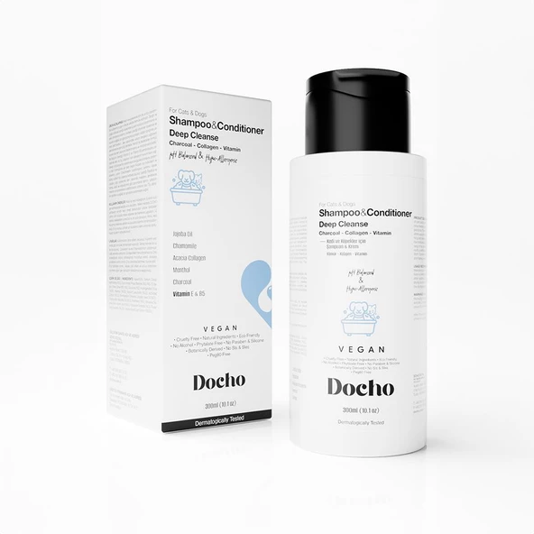Docho Şampuan ve Krem - Deep Cleanse - Kömür & Kolajen & Vitamin 300 ML - 2