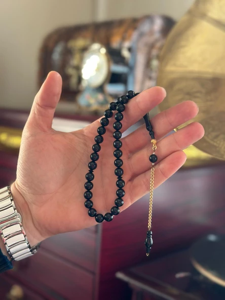 14 Ayar Altın Püsküllü Erzurum Oltu Taşı Tesbih