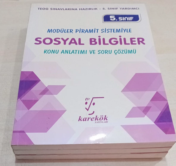 KAREKÖK Yayınları  5.Sınıf Modüler Piramit Sistemiyle SOSYAL BİLGİLER Konu Anlatımı Ve Soru Çözümü