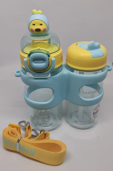 Shotay Çift Gözlü 900Ml Tritan Matara Mavi - 2