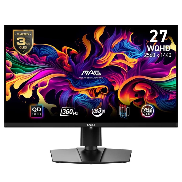 MSI 26.5 MAG 271QPX QD-OLED E2 2560x1440 (WQHD) 16:9 FLAT 240HZ 0.03MS FREESYNC GAMING MONITOR