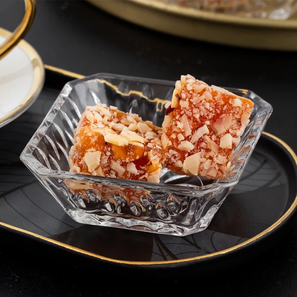 Porsima Eylül 6'lı Kahve Yanı Lokumluk Sunumluk Kase Mini İkramlık Şekerlik, Reçellik, Sosluk Cam Kase Seti - 2