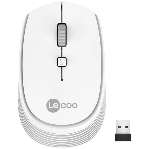 Lecoo WS202 Kablosuz 1600DPI 4 Tuşlu Optik Mouse Beyaz