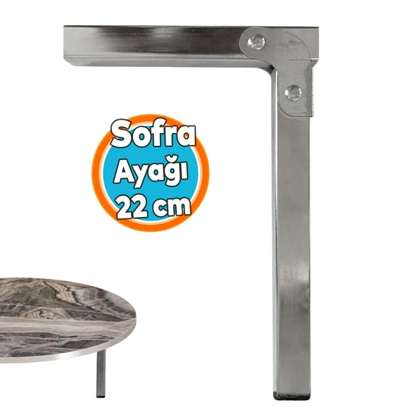 Metal Katlanır Sofra Ayağı 22 cm Siyah Taban Yer Sofrası Sini Altı Mobilya Ayak Sehpa Masa