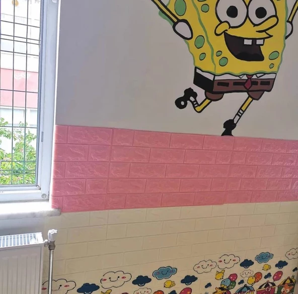 Renkli Duvarlar 70x77cm 1 Adet Tren Bulut Bebek Odası Kreş Kendinden Yapışkanlı 3D Dekoratif Duvar Paneli KağıdıNW30 - Resim 5