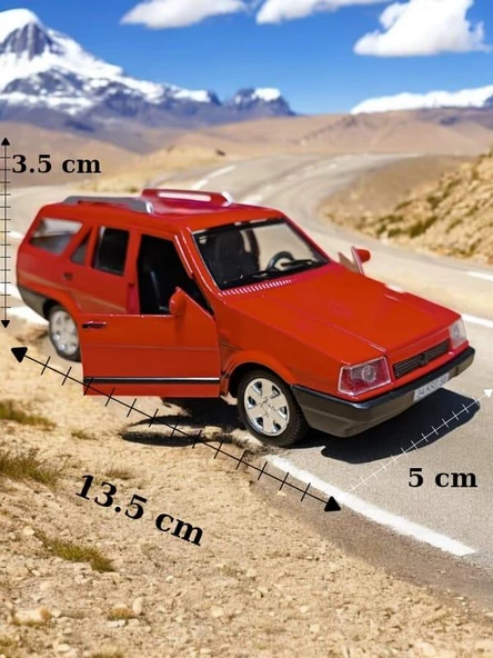Metal Çek Bırak Kartal Araba Kırmızı Sesli ve Işıklı ( 1/36 Ölçek ) - 3