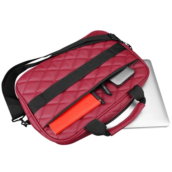 Addison 300111 13-14 Bordo Baklava Desenli Bilgisayar Notebook Çantası - 4