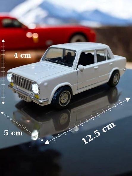 Metal Çek Bırak Murat 124 Araba Beyaz Sesli ve Işıklı ( 1/36 Ölçek ) - 3