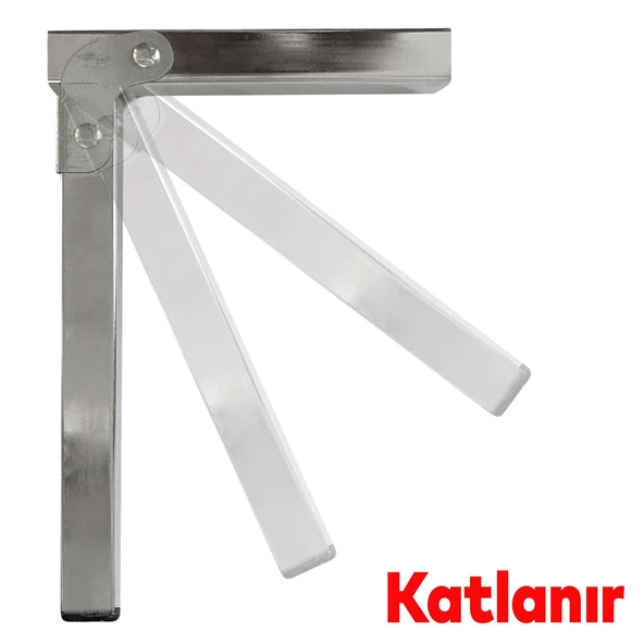 Metal Katlanır Sofra Ayağı 22 cm Siyah Taban Yer Sofrası Sini Altı Mobilya Ayak Sehpa Masa 4 Adet - 4