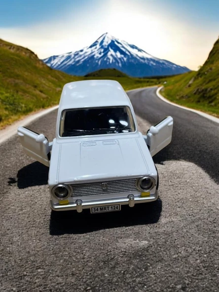 Metal Çek Bırak Murat 124 Araba Beyaz Sesli ve Işıklı ( 1/36 Ölçek ) - 5