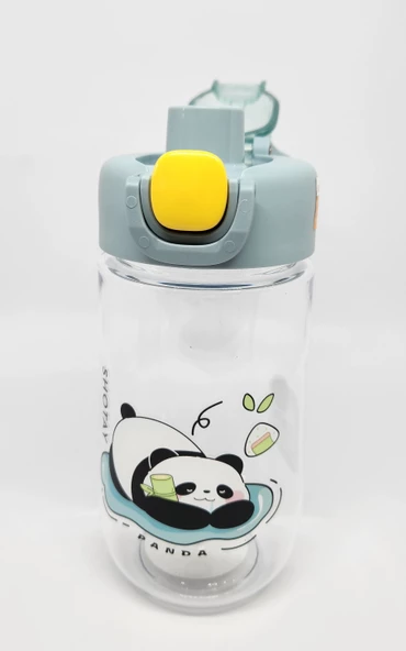 Shotay ST-7011 500ML Pipetli-Pipetsiz Tritan Mavi Şeffaf Matara Taşıma Aparatlı - 1
