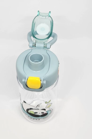 Shotay ST-7011 500ML Pipetli-Pipetsiz Tritan Mavi Şeffaf Matara Taşıma Aparatlı - 3