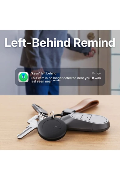 MiLi Mitag Airtag Apple Ile Uyumlu Apple MFI Sertifikalı Akıllı Takip Cihazı Kılıfsız Siyah - 3