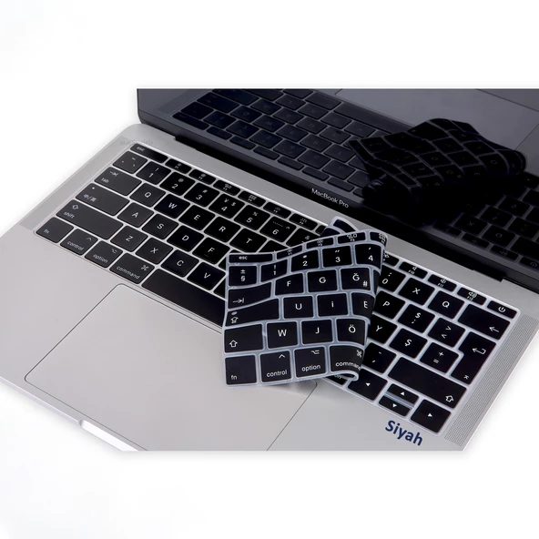 F Klavye Laptop Macbook Pro Kılıf DaktiloTip Baskı 12inç A1534-13inç A1708 ile Uyumlu - 3