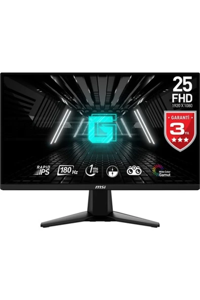 MSI 24.5 G255F 1920x1080 (FHD) 16:9 FLAT RAPID IPS 180HZ 1MS FREESYNC GAMING MONITOR