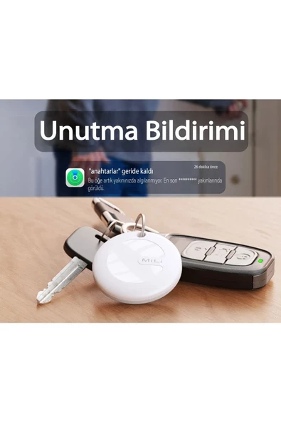 MiLi Mitag Airtag Apple Ile Uyumlu Apple MFI Sertifikalı Akıllı Takip Cihazı Kılıfsız Beyaz - 5
