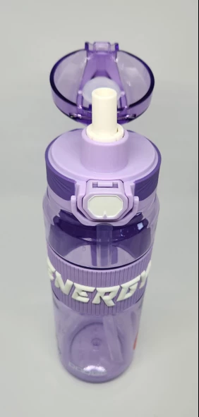Shotay DL-24636 870ML Pipetli-Pipetsiz Tritan Mor Şeffaf Matara Taşıma Aparatlı - 4