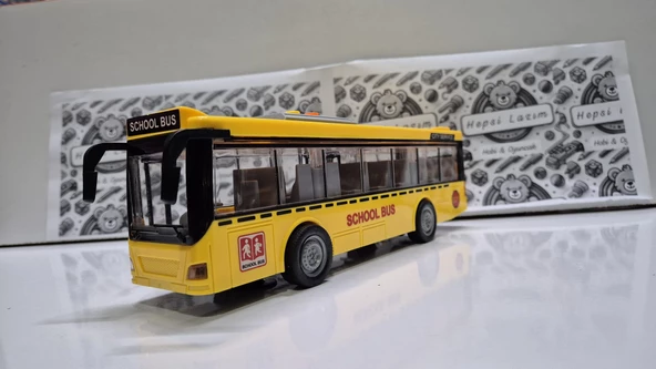 28 Cm Büyük Oyuncak Otobüs Işıklı Sesli Sürtmeli Oyuncak Okul &Şehir Metrobüs - 2