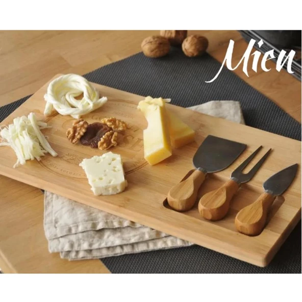 Mien Dayanıklı Bambu Peynir Seti 4 Parça -244 - 2