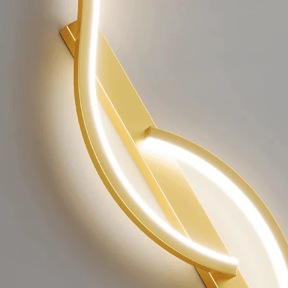 Pirses / Aplik / 110x18 cm / Gold Gövde / 3 Renk Işık / 3 Yıl Garanti - 4