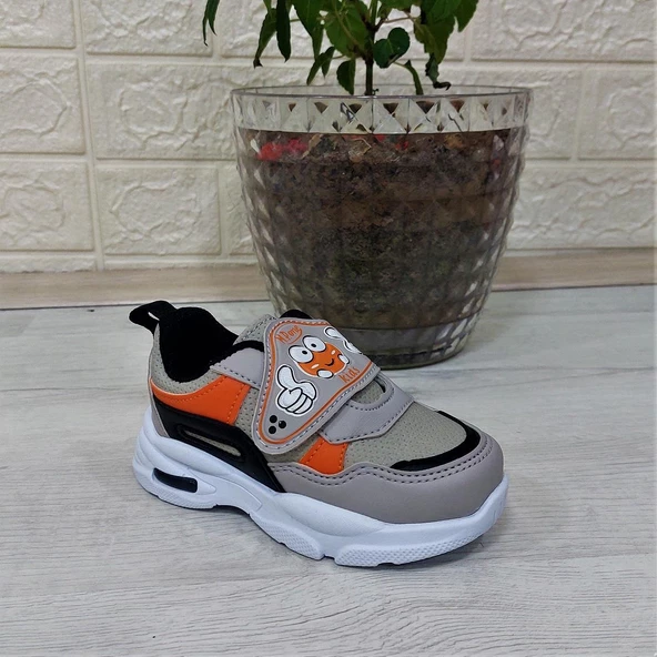 M.P One 3127 Gri-Siyah Işıklı Fuspetli Bebe Spor Ayakkabı - Resim 4