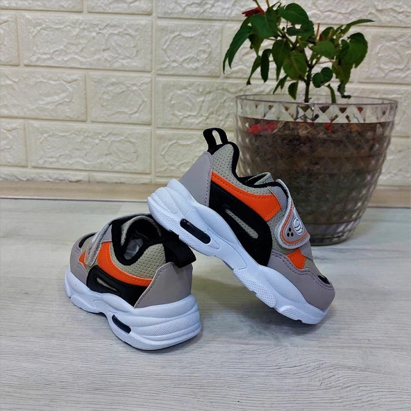 M.P One 3127 Gri-Siyah Işıklı Fuspetli Bebe Spor Ayakkabı - Resim 2