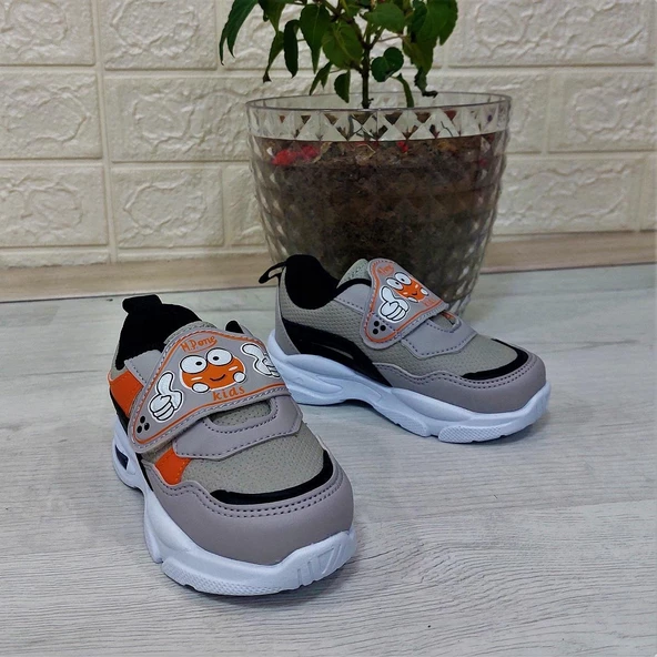 M.P One 3127 Gri-Siyah Işıklı Fuspetli Bebe Spor Ayakkabı - Resim 3