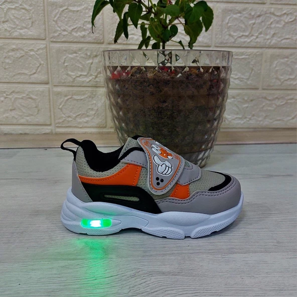 M.P One 3127 Gri-Siyah Işıklı Fuspetli Bebe Spor Ayakkabı - Resim 8