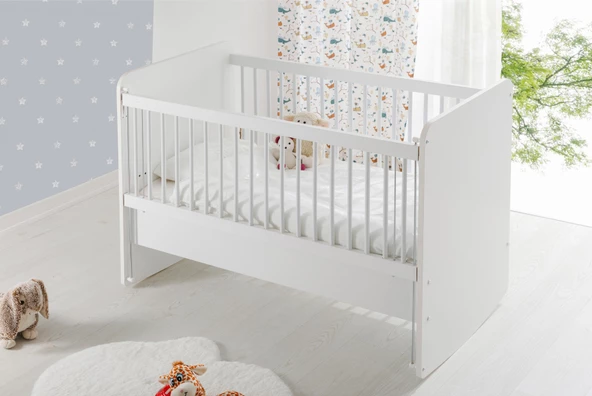 Babywhen BW1075 - Pratik Anne Yanı Sallanır Beşik Beyaz 60x120