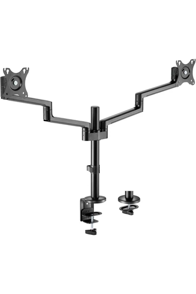 Monitör Tutucu Eğilebilir Döndürülebilir Kablo Kılavuzlu Ergonomik Ekran Tutucu - Siyah - 4