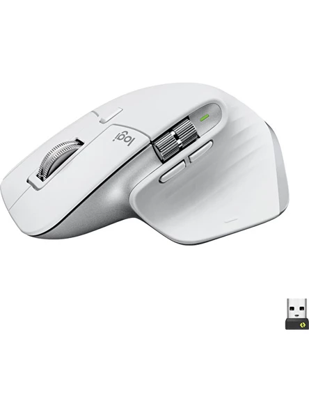 Logitech MX Master 3S Performans 8.000 DPI Optik Sensörlü Sessiz Kablosuz Mouse - Beyaz