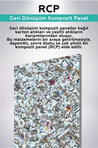 Pozy-Modüler Dekoratif Raf - Demir İskelet - Geri Dönüşüm Kompozit Panel (RCP) - 8