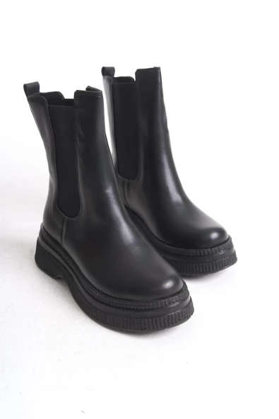 Kadın Platform Bot Yanı Lastikli Yuvarlak Burun Tam Kalıp Günlük Bot - Resim 8