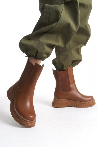 Kadın Platform Bot Yanı Lastikli Yuvarlak Burun Tam Kalıp Günlük Bot - Resim 10