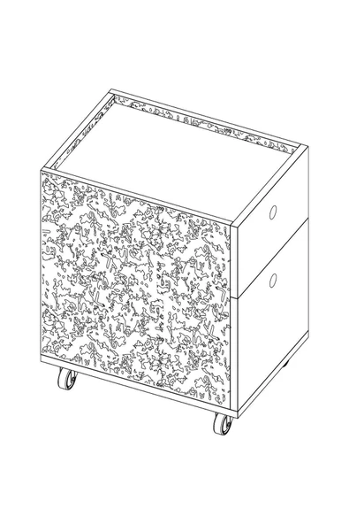 Zeyy-Modüler 2 Çekmeceli Tekerlekli Keson - Geri Dönüşüm Kompozit Panel (RCP) - 6