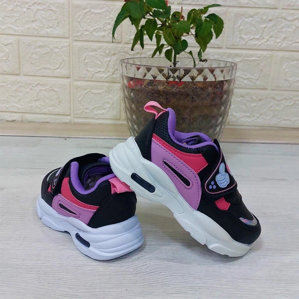 M.P One 3127 Siyah-Pembe Işıklı Fuspetli Bebe Spor Ayakkabı - 2