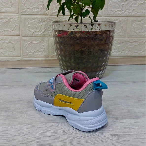 M.P One 3127 Gri-Pembe Işıklı Fuspetli Bebe Spor Ayakkabı - Resim 4