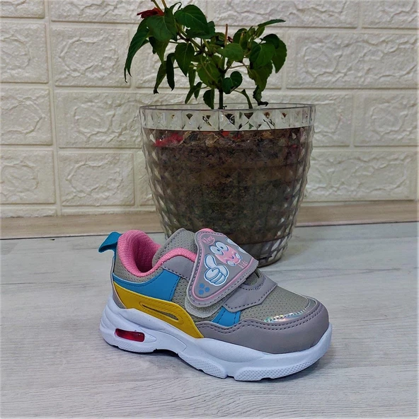 M.P One 3127 Gri-Pembe Işıklı Fuspetli Bebe Spor Ayakkabı - Resim 3