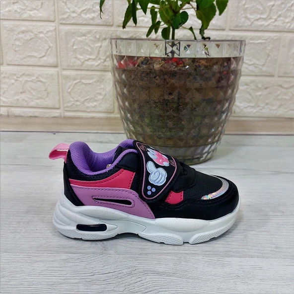 M.P One 3127 Siyah-Pembe Işıklı Fuspetli Bebe Spor Ayakkabı - 7