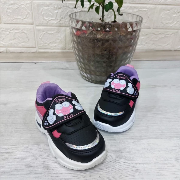 M.P One 3127 Siyah-Pembe Işıklı Fuspetli Bebe Spor Ayakkabı - 3